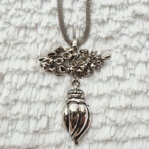 Vintage Rebecca Collins Silver Water Cast Seashell Pendant